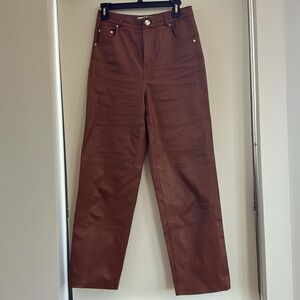 L’academie Kristina real leather pants